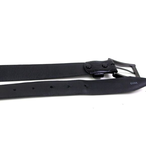 BLACK GENUINE LEATHER CROCO PRINT 1 1/8"Wd CASUAL DRESS MEN'S BELT Sz 40 (A6 - Picture 13 of 13